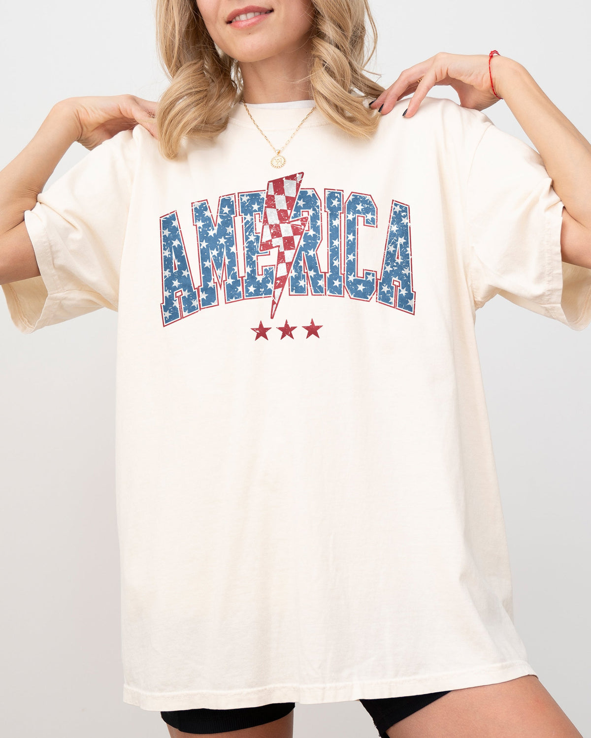 America Lightning Bolt Patriotic Fourth Of July Independence Day Comfort Colors Tee