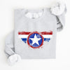 America Super Hero Flag Patriotic 4th of July United States Flag Emblem Graphic Inspired Sweatshirt