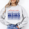 American Mama Retro Vintage Patriotic Stars Leopard Fourth Of July Celebration Sweatshirt