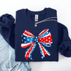 American Bow Red White Blue Patriotic 4th of July Flag Inspired Vintage Style Sweatshirt