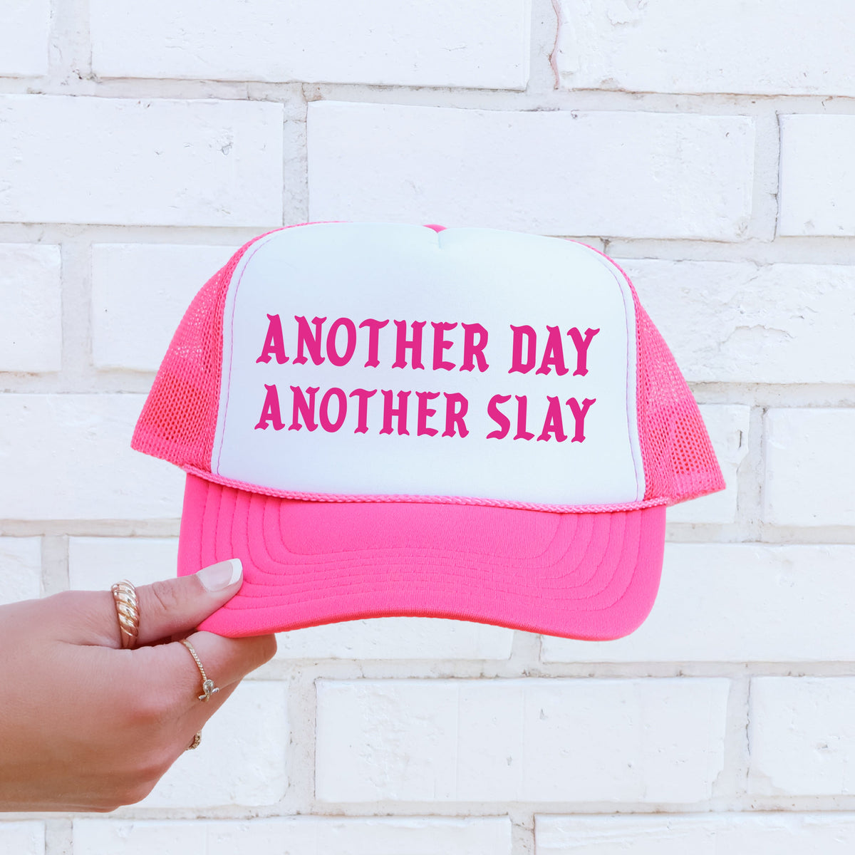 Another Day Another Slay Trendsetting Graphic Trucker Hat With Bold Slogan And Bright Design Finish