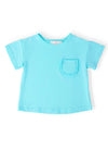 Aqua Ruffle Pocket Tee