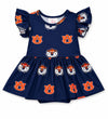 Auburn Blue Aubie S/S Flutter Twirl Bodysuit