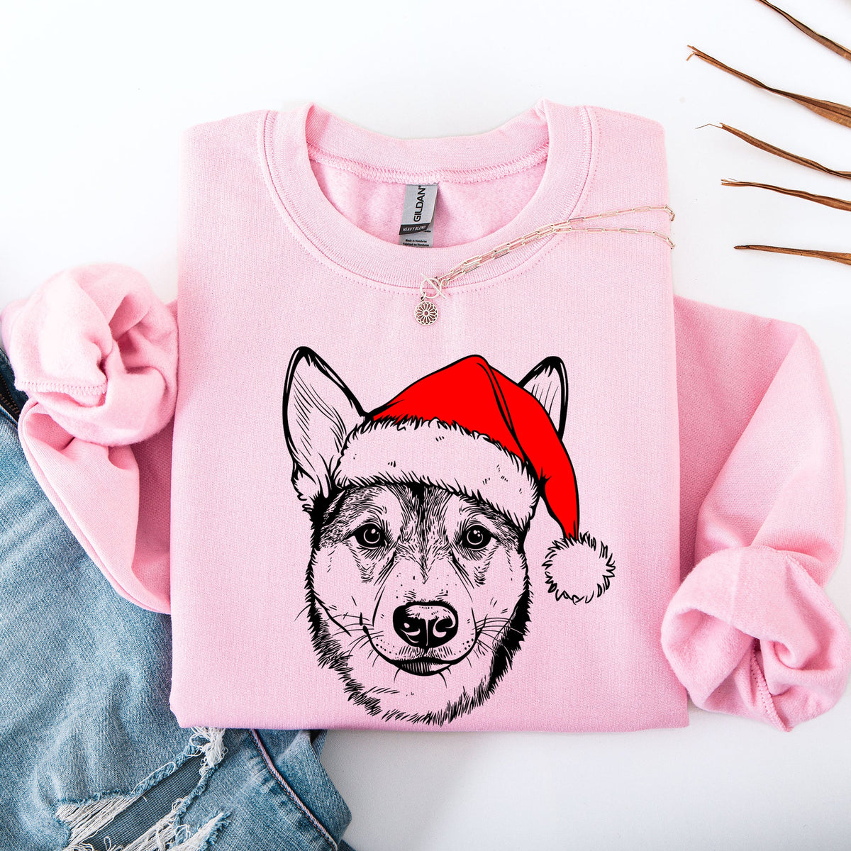 Australian Cattle Dog Blue Heeler Santa Christmas Dog Lover Festive Holiday Sweatshirt