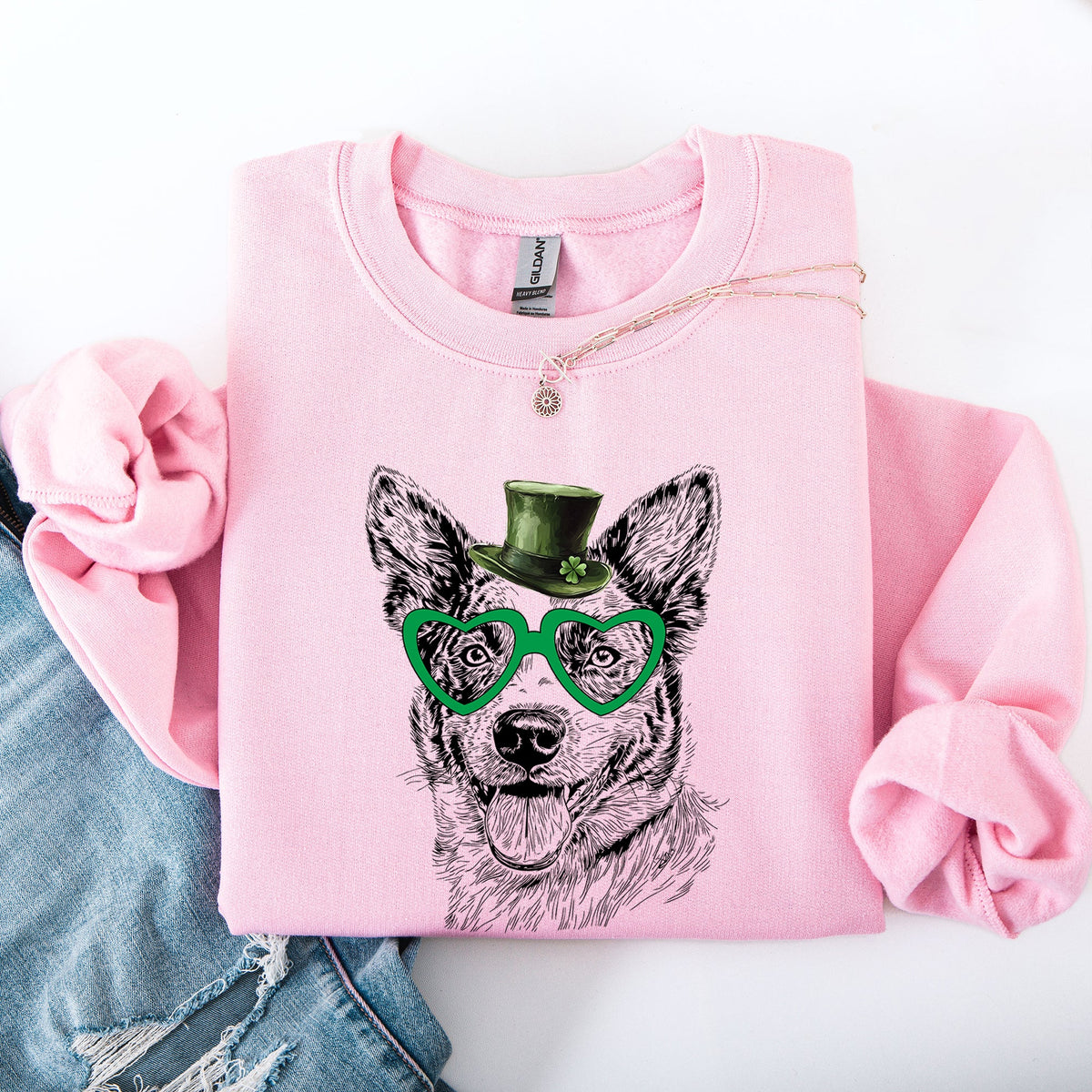 Australian Cattle Dog Blue Heeler Irish St Patrick's Day Lucky Heritage Sweatshirt