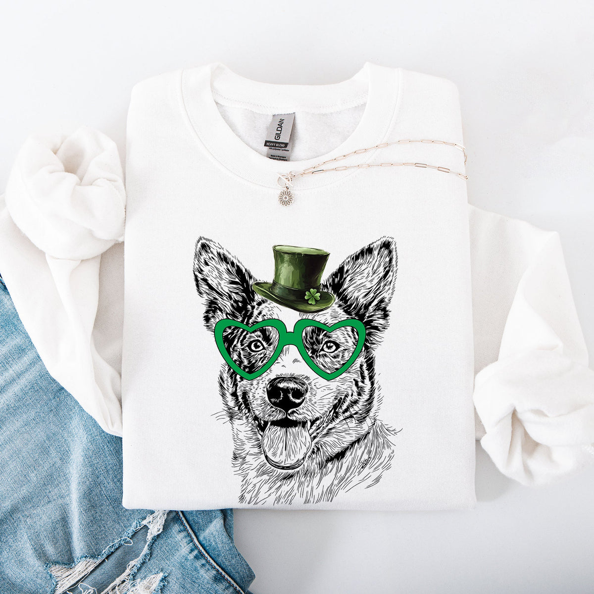 Australian Cattle Dog Blue Heeler Irish St Patrick's Day Lucky Heritage Sweatshirt