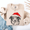 Australian Shepherd Santa Dog Lover Christmas Festive Holiday Graphic Sweatshirt