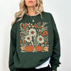 Autumn Botanical Floral Pressed Flowers Pumpkins Thanksgiving Season Cozy Sweatshirt