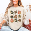 Autumn Floral Sunflowers Pumpkin Cozy Fall Harvest Botanical Theme Artwork Sweatshirt