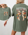 Autumn Girly Fall Leaves Foliage Pumpkin Spice Latte Coffee Thanksgiving Comfort Colors Tee