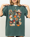 Autumn Pressed Leaves Beautiful Nature Flowers Botanical Fall Comfort Colors Tee
