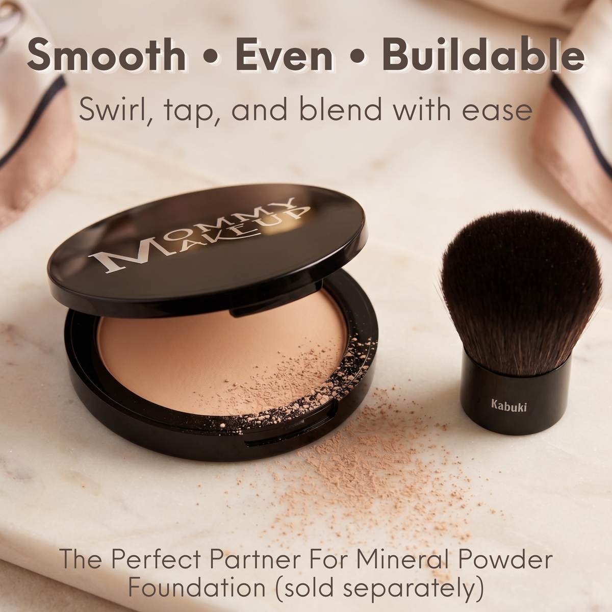 Kabuki Brush - Hand cut, Vegan, Cruelty-Free Mineral Makeup Brush