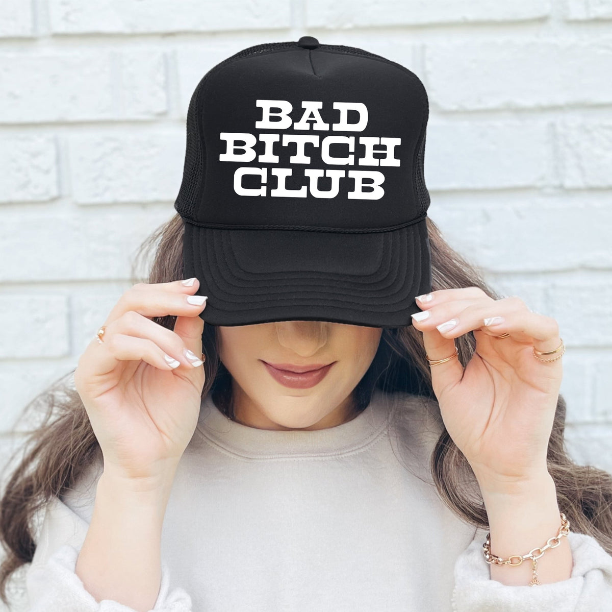 Bad Bitch Club Bold Empowerment Sayings Graphic Slogan Collection Edition Trucker Hat