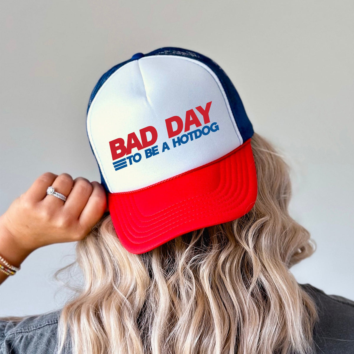 Bad Day To Be A Hotdog Patriotic Fourth Of July Independence Day Graphic Trucker Hat