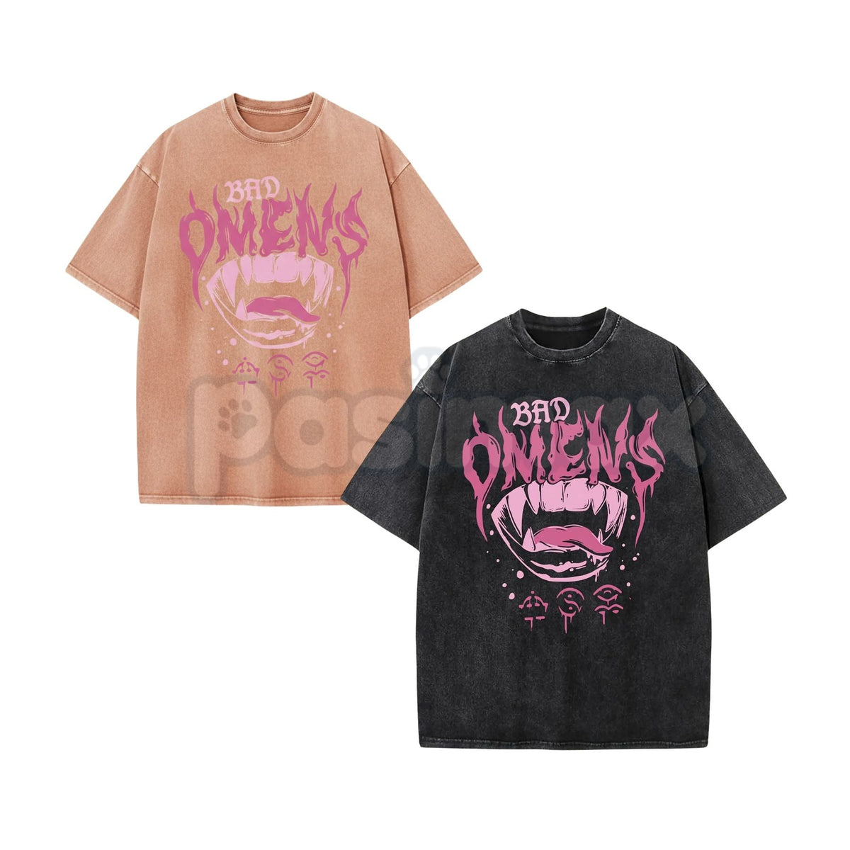 Bad Omen Interesting Trendy Style Washed Shirt – Dark Aesthetic Surrealist Streetwear Tee
