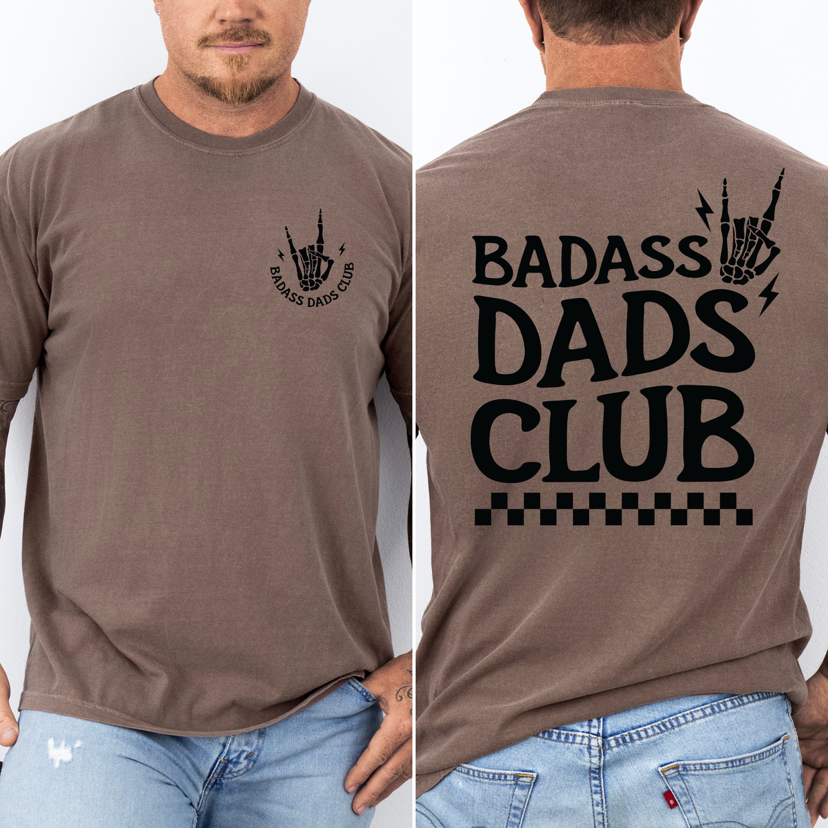 Badass Dads Club Skeleton Family Edition For Fathers Husbands And Brothers Comfort Colors Tee