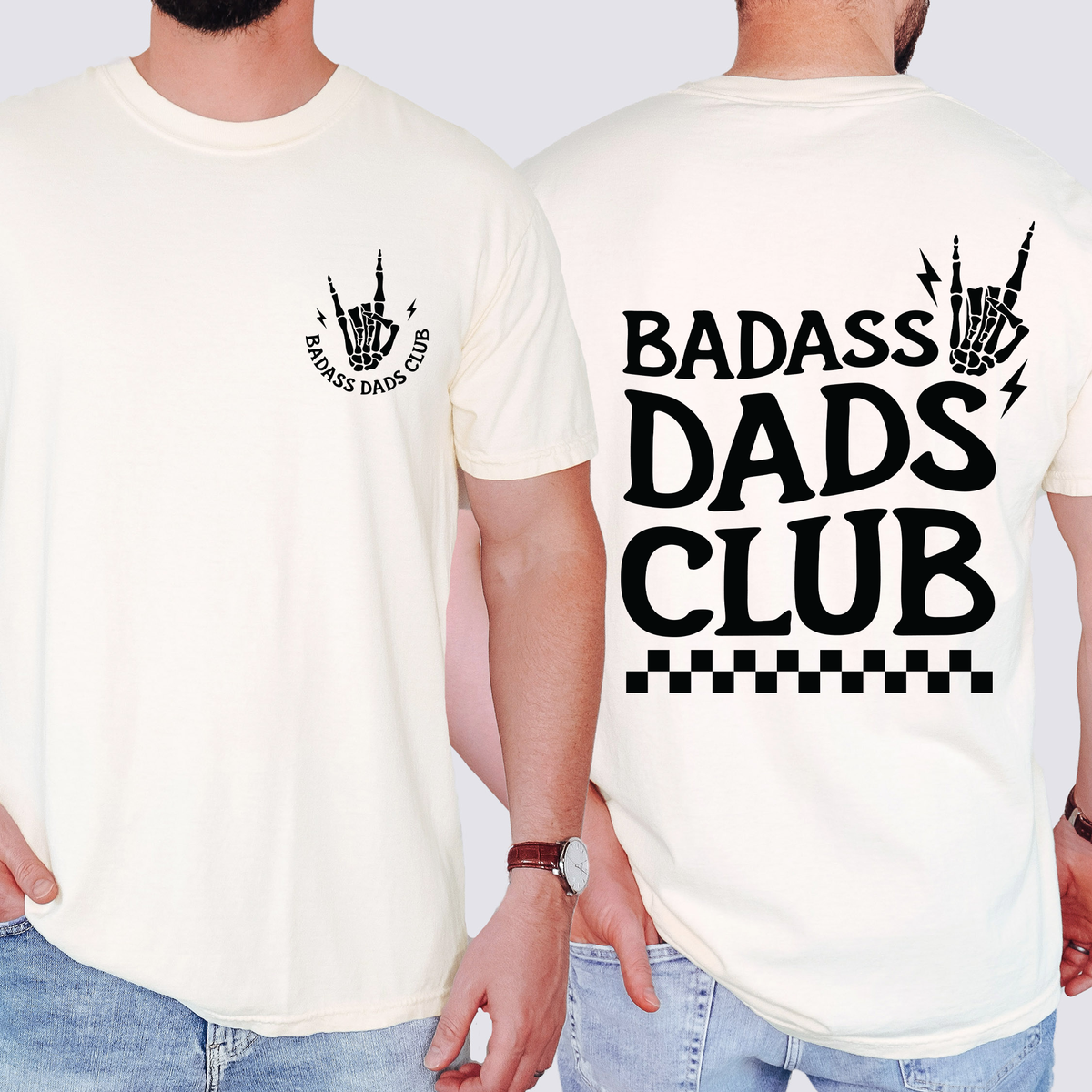 Badass Dads Club Skeleton Family Edition For Fathers Husbands And Brothers Comfort Colors Tee