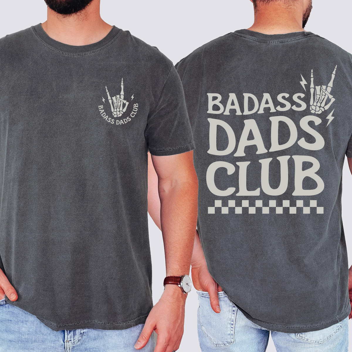 Badass Dads Club Skeleton Family Edition For Fathers Husbands And Brothers Comfort Colors Tee