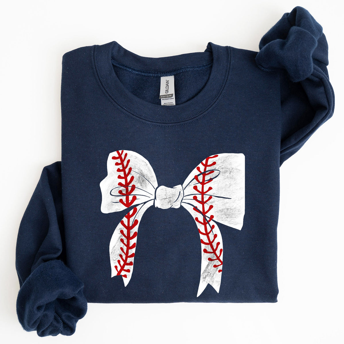 Baseball Bow Mom Mother's Day Cozy Vintage Style Soft Brushed Fleece Premium Sweatshirt