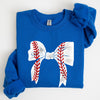 Baseball Bow Mom Mother's Day Cozy Vintage Style Soft Brushed Fleece Premium Sweatshirt