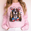 Basset Hound Patriotic Dog USA Flag Patch Independence Day Edition All American Sweatshirt