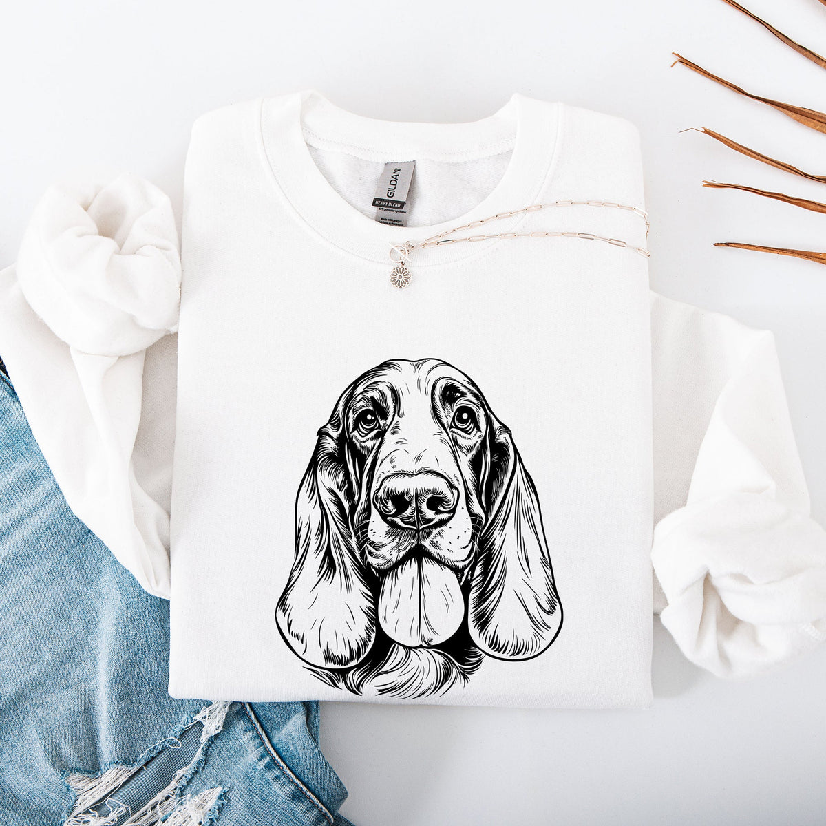 Basset Hound Dog Lover Collection Classic Breed Portraits And Loyal Companion Theme Sweatshirt