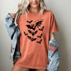 Bat Shit Crazy Halloween Spooky Witch Bats Haunted Night Sky Silhouette Comfort Colors Tee