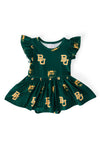 Baylor Green Bear S/S Flutter Twirl Bodysuit