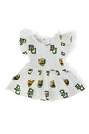 Baylor White Bear S/S Flutter Twirl Bodysuit