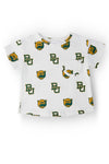 Baylor White Bear Ruffle Pocket Tee