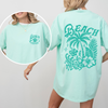Beach Vibes Hibiscus Flower Retro Summer Sunshine Coastal Paradise Comfort Colors Tee