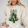 Beautiful Christmas Tree Dalmatian Print Ribbon Coquette Bow Holiday Cheerful Sweatshirt