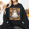 Beautiful Halloween Flowers Coquette Ghost Cozy Night Garden Illustration Sweatshirt