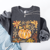 Beautiful Pumpkin Autumn Flowers Watercolor Floral Pattern With Rustic Harvest Vibes Sweatshirt