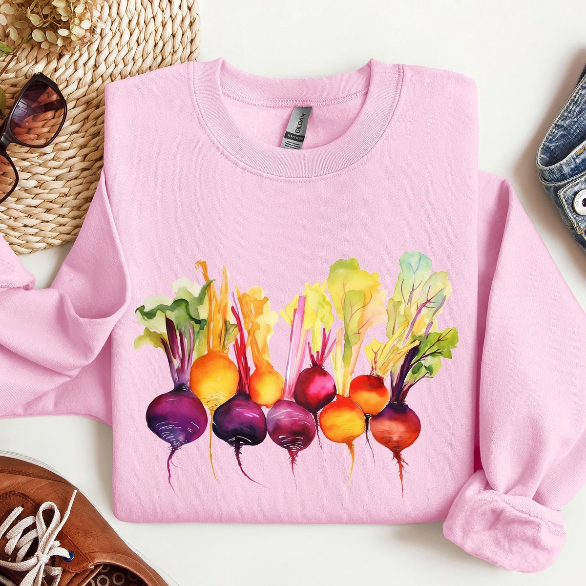 Beets Watercolor Vegetables Gardening Artistic Illustration Sweatshirt