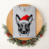 Belgian Malinois Santa Christmas Dog Lover Pet Holiday Illustration Holiday Edition Comfort Colors Tee