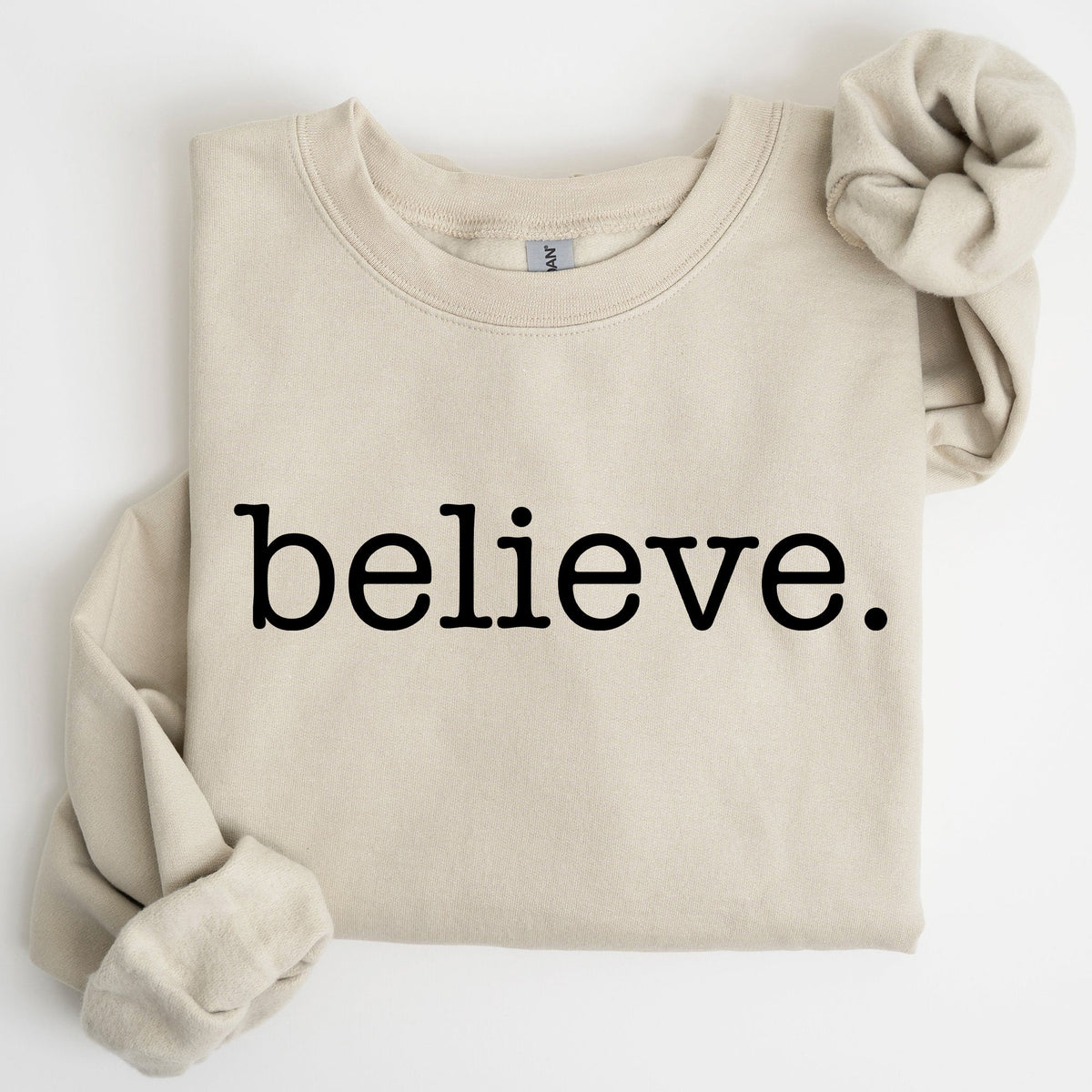 Believe Classic Minimalist Christmas Winter Snow Santa Xmas Cozy Festive Holidays Sweatshirt