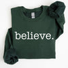 Believe Classic Minimalist Christmas Winter Snow Santa Xmas Cozy Festive Holidays Sweatshirt