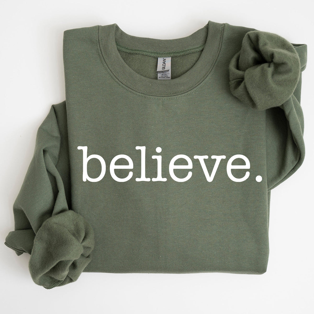 Believe Classic Minimalist Christmas Winter Snow Santa Xmas Cozy Festive Holidays Sweatshirt