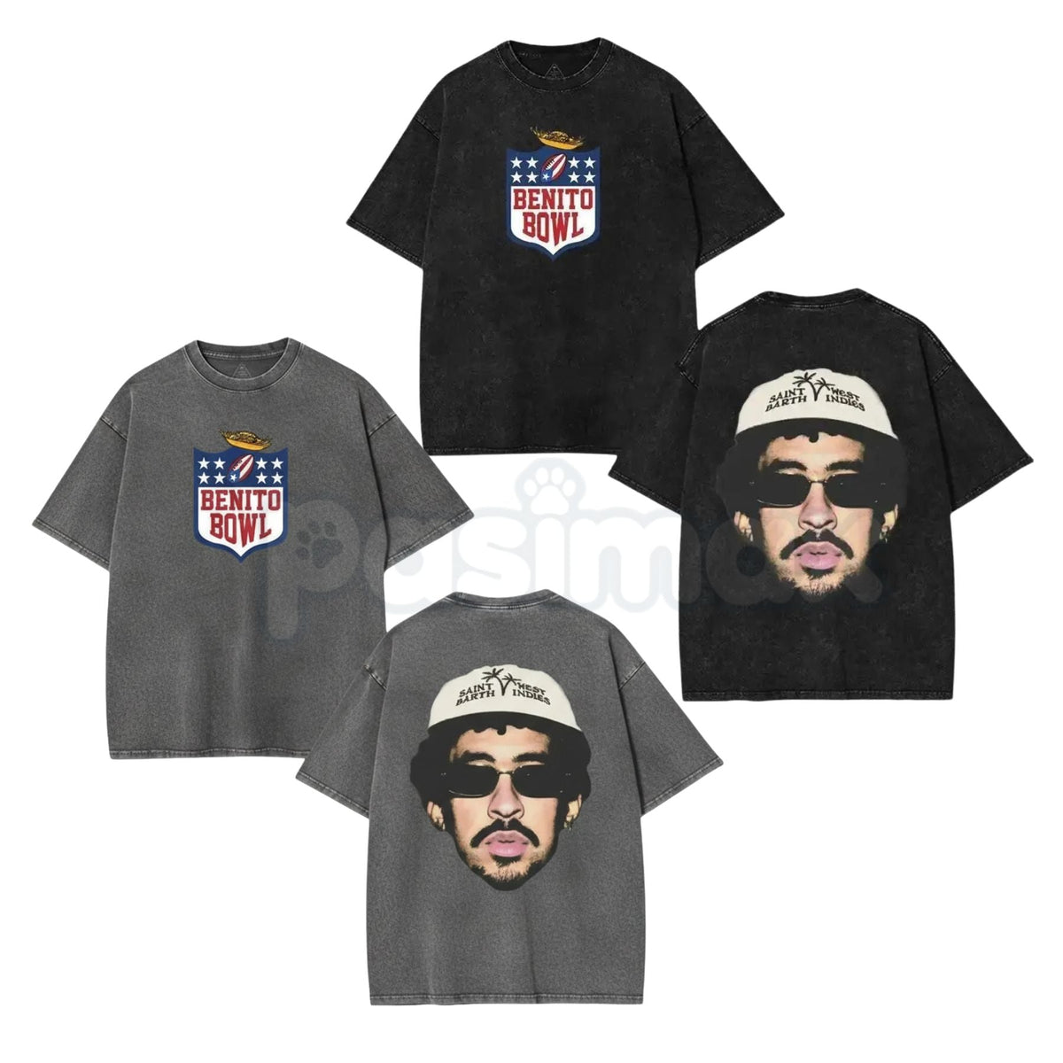 Benito Bowl 2026 Vintage Washed Graphic Tee – Funny Anime Football Bad Bunnie Design Shirt