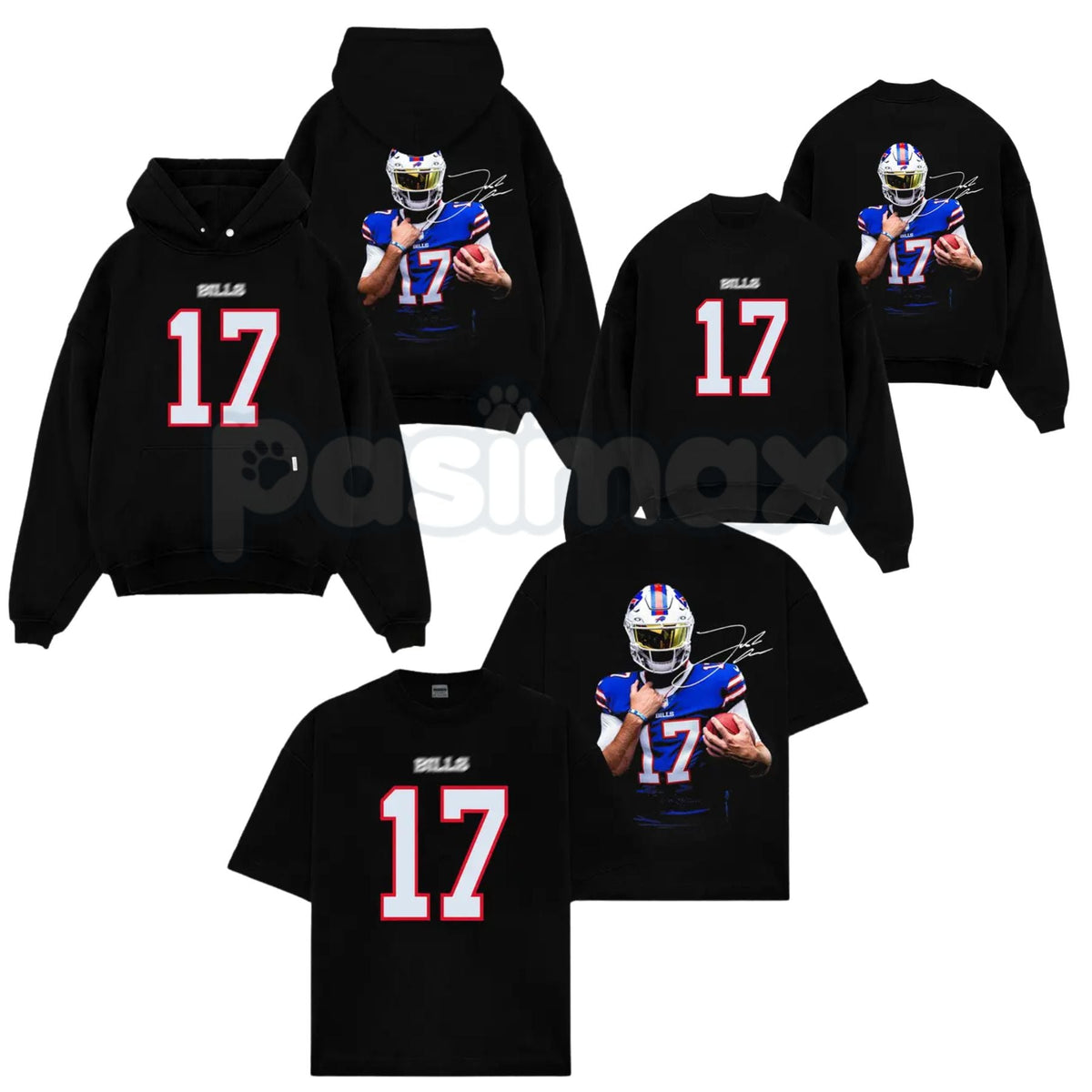 Bills Mafia Fit – Josh Allen 17 MVP Cotton Hoodie, Soft & Comfortable Sweatshirt and T-Shirt