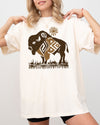 Bison Western Buffalo Sun Cowboy Nature Tribal Print Desert Scene Comfort Colors Tee