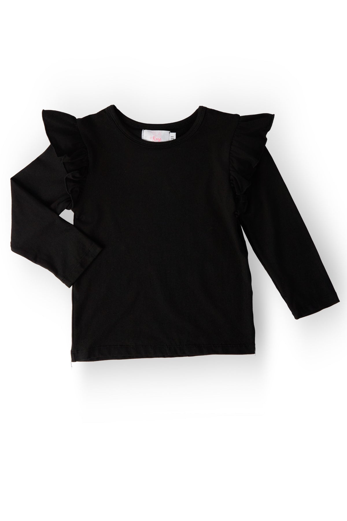 Black L/S Ruffle Tee