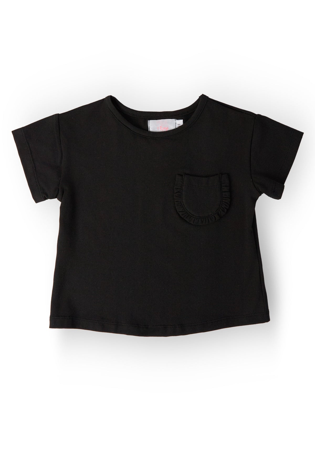 Black Ruffle Pocket Tee