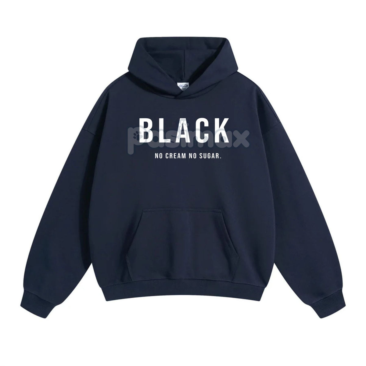 Black No Cream No Sugar Hoodie – Minimalist Coffee Lover Pullover, No-Nonsense Attitude Apparel