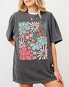 Blossoms Gorgeous Abstract Flowers Boho Floral Design Summer Vibes Gardening Festival Nature Comfort Colors Tee