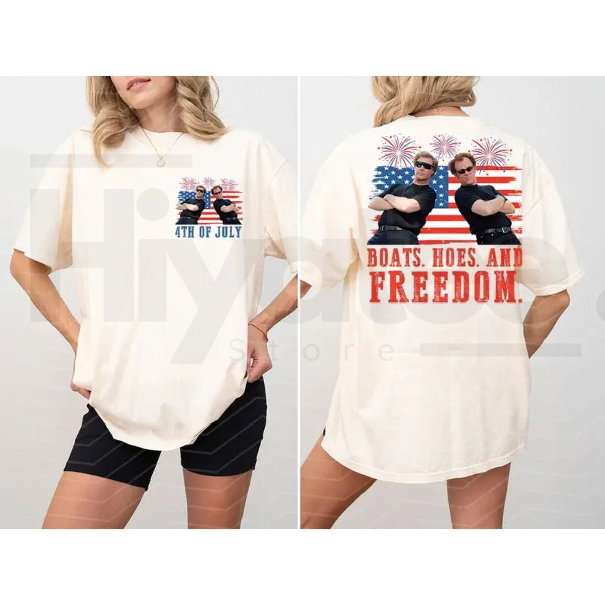 "Boats Hoes And Freedom" 4th of July T-Shirt – Funny Step Brothers Parody Tee