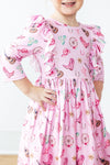 Boot Scootin' 3/4 Sleeve Ruffle Twirl Dress