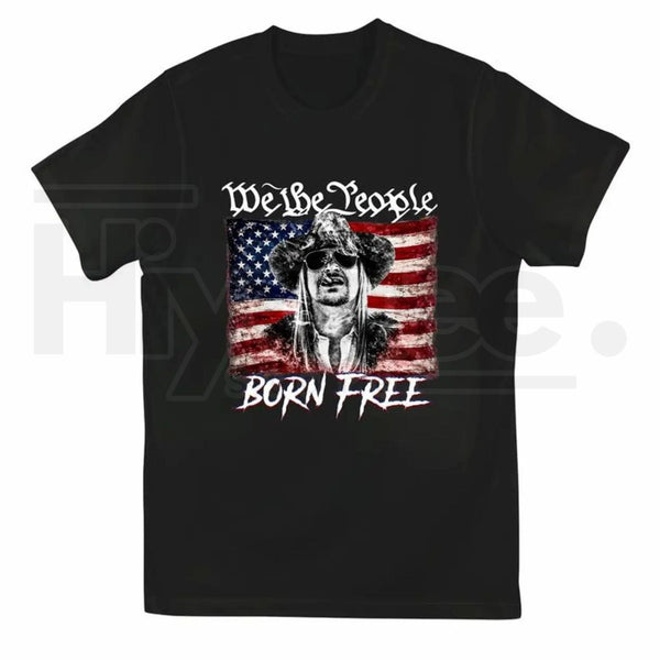 "Born Free" American Flag Graphic Shirt – Vintage Style Patriotic Tee