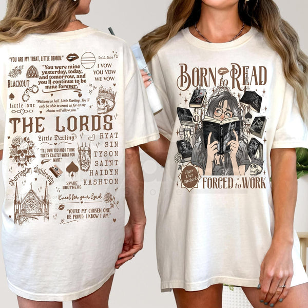 "Born To Read Forced To Work" T-Shirt – The LORDS Series Fan Apparel